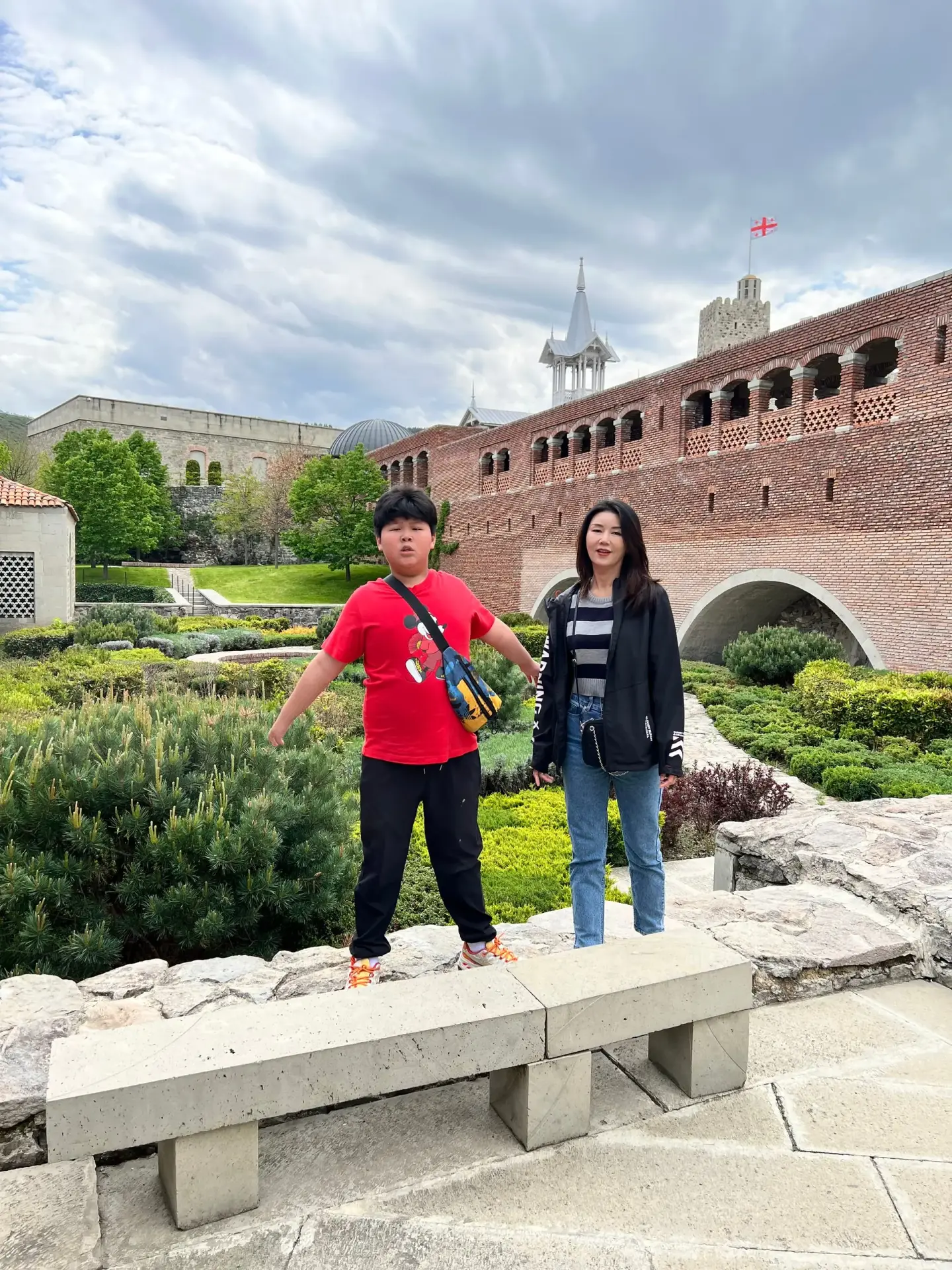 Borjomi resort area with mountain backdrop