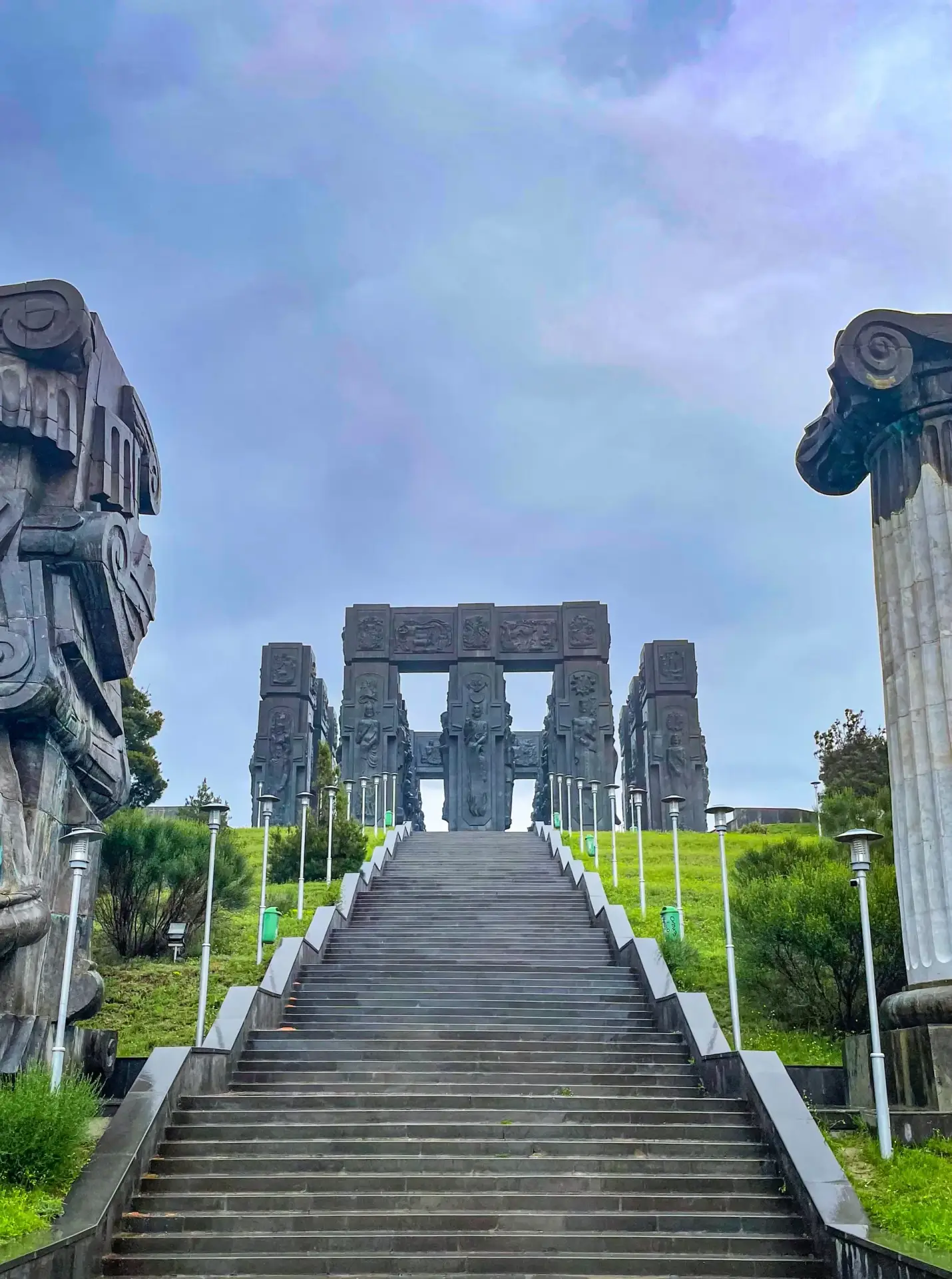Traditional Tbilisi architecture with ornate wooden balconies