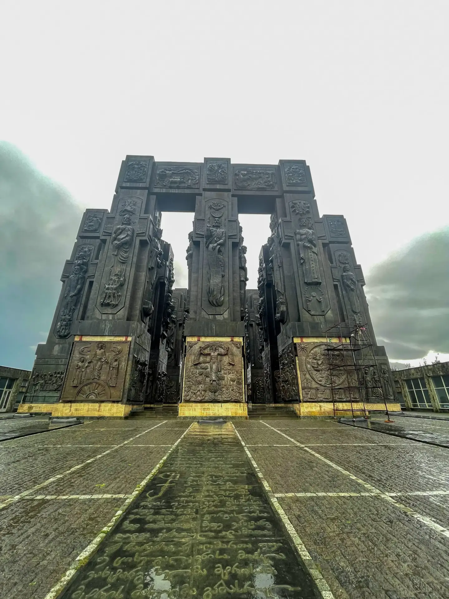 Tbilisi street scene with historic Georgian buildings