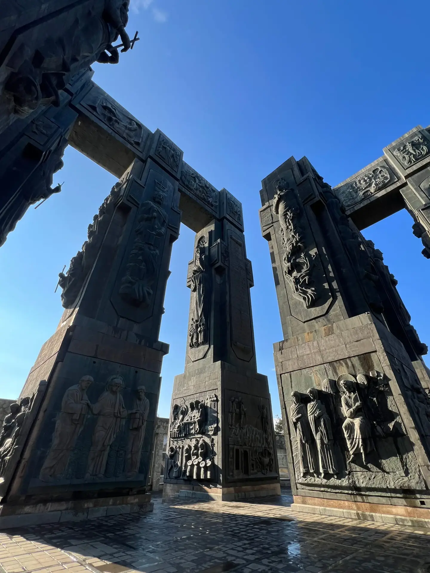 Tbilisi cityscape with historic architecture and mountain backdrop